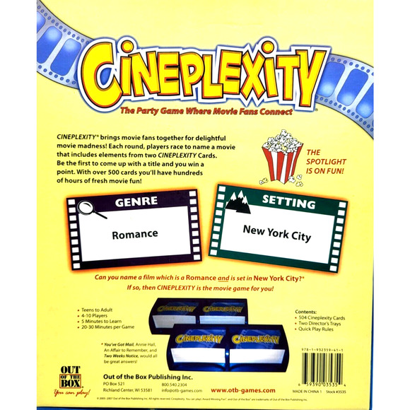 Cineplexity Party Game Where Movie Fans Connect Teens to Adult COMPLETE - Picture 3 of 9